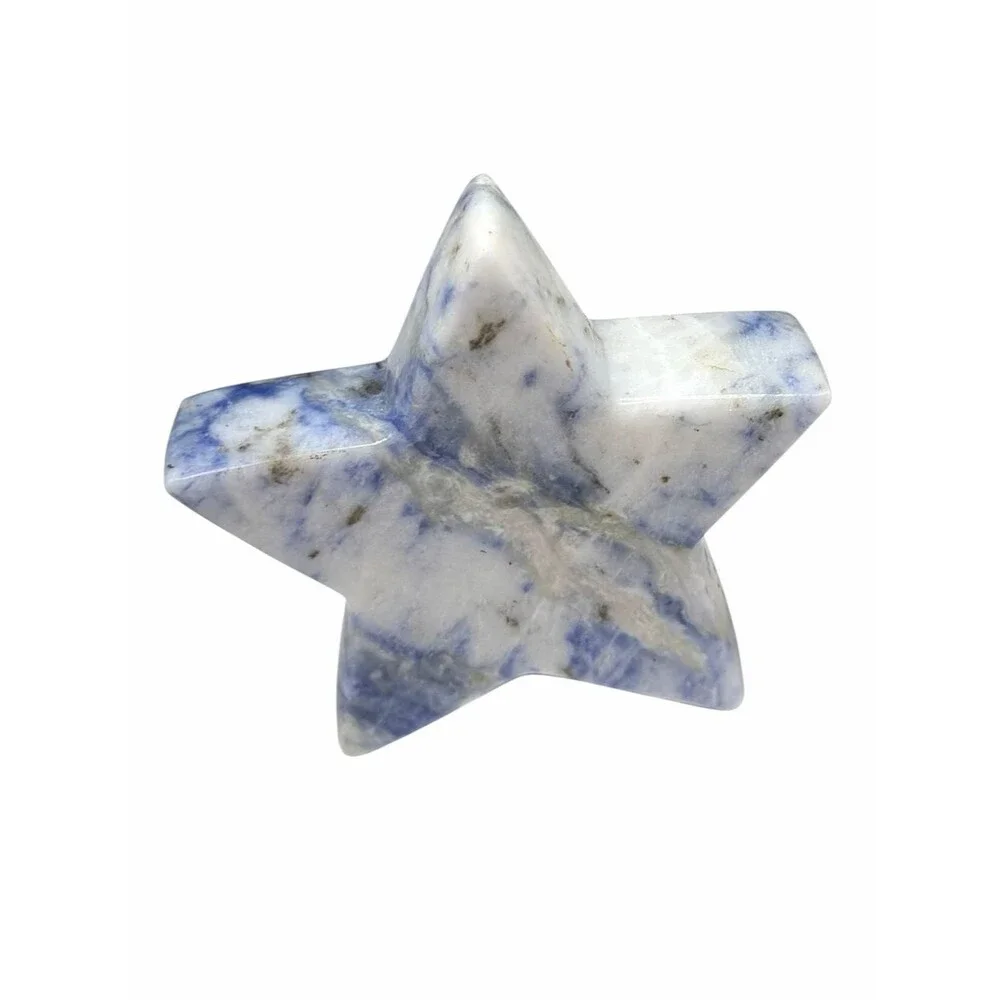 Blue Opal Star Natural Stone Crystal Figurine Home Office Decor Celestial Gift